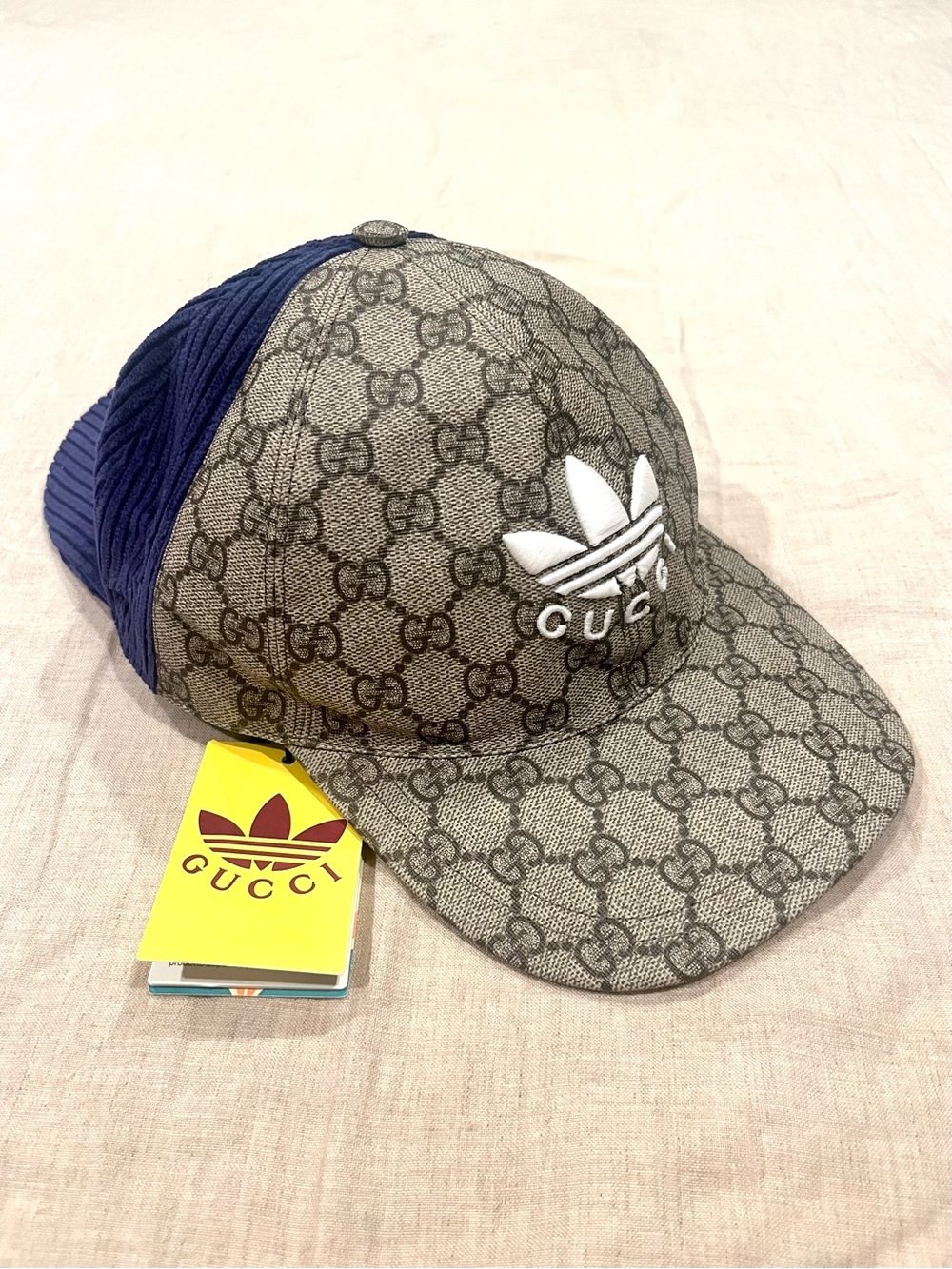 Gucci X Adidas $1050 Double Sided GG Supreme Canvas Hat, Medium